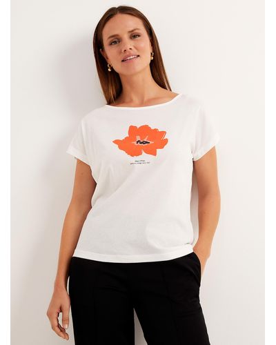 Marc O' Polo Signature Flower Lightweight T - White