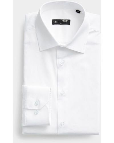Horst Stretch Solid Shirt Slim Fit - White