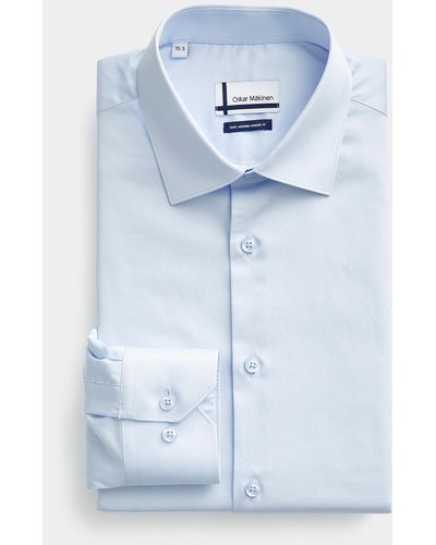 Oskar Mäkinen Cotton Sateen Shirt Modern Fit - Blue