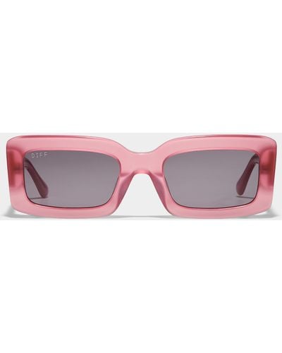 DIFF Indy Rectangular Sunglasses - Pink