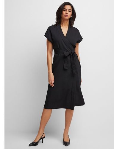 Icône Piqué Kimono Dress - Black