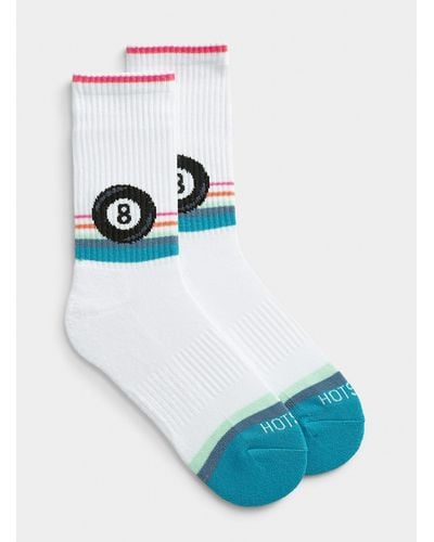 Hot Sox 8-ball Sock (women, White, One Size) - Blue