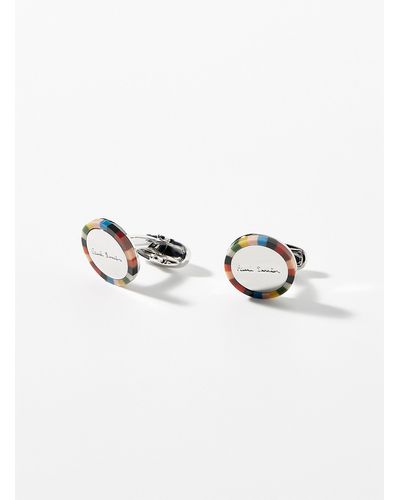 Paul Smith Colourful Circular Cufflinks - White