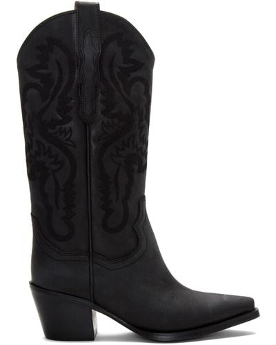 Jeffrey Campbell Dagget Black Suede Cowboy Boots Women
