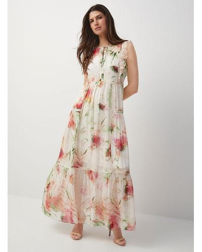 BOSS Dacrina Floral Mirage Tiered Maxi Dress - Multicolour