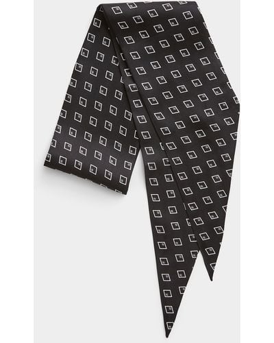 Le 31 Hatched Diamond Tie Scarf - Black