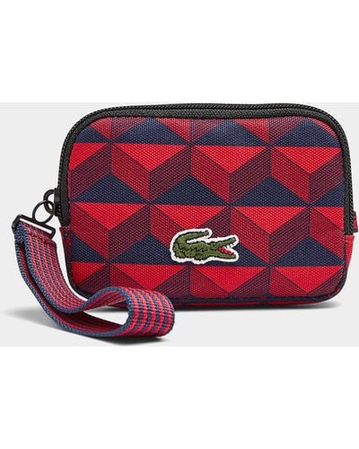Lacoste Small Patterned Fabric Wallet - Red