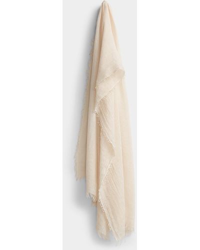 Fraas Fringed Raw Weave Scarf - White