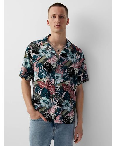 Le 31 Tropical Pastel Camp Shirt - Multicolour
