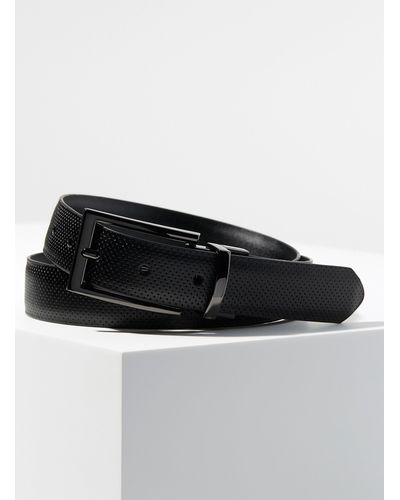 Le 31 Reversible Perforated Leather Belt - Black