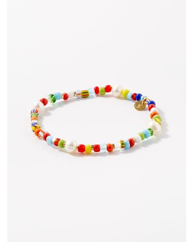 Le 31 Fantasia Colourful Bead Bracelet - White