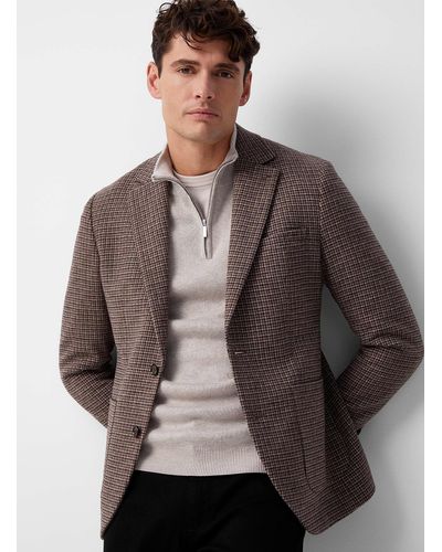 Matíníque Houndstooth Tweed Taupe Jacket - Gray