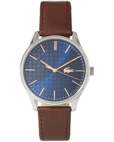 Lacoste Deauville Leather Band Watch - Brown