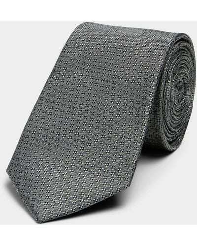 Le 31 Jacquard Pattern Satiny Tie - Grey