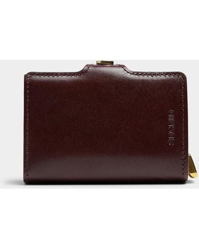 Secrid Burgundy Leather Mini Wallet - Brown