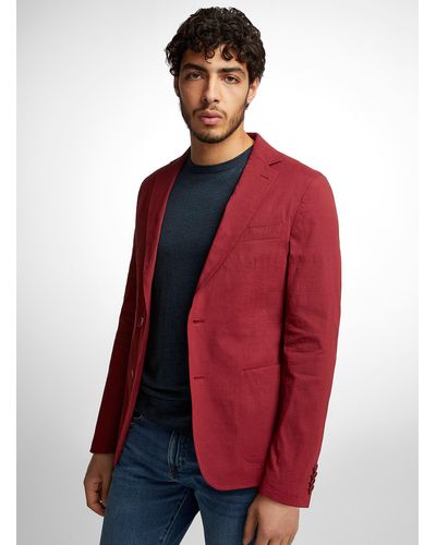 BOSS Stretch Linen Jacket - Red