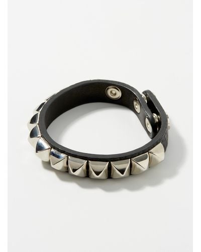 Undercover Leather And Metal Punk Bracelet - Black
