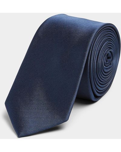Le 31 Coloured Satiny Tie - Blue