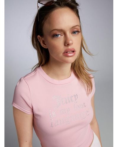 Juicy Couture Diamonds Phrase Pink T