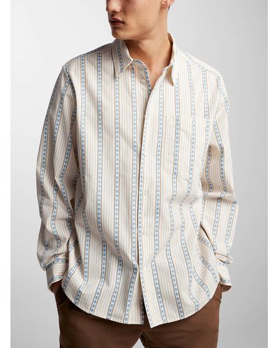 WOOD WOOD Floral Stripes Aster Shirt - White