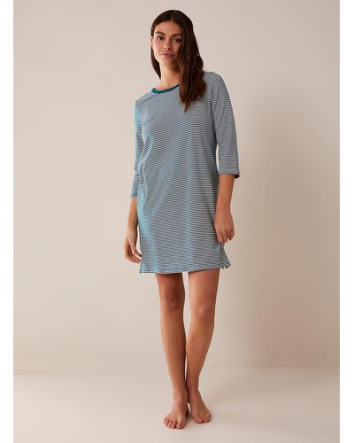 Miiyu Organic Cotton Mini Pattern Nightgown - Blue
