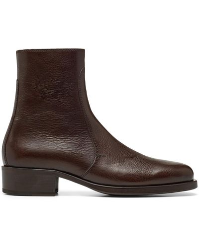 Lemaire Brown Leather Boots Men