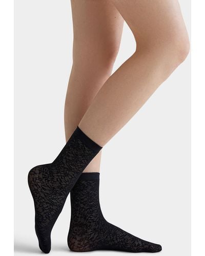 Wolford Floral Jacquard Ankle Sock - White