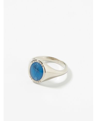 Miansai Fortuna Signet Ring - Blue