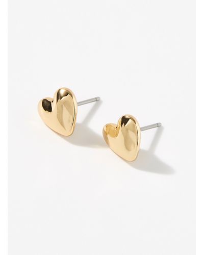 Pilgrim Small Golden Heart Earrings - Metallic