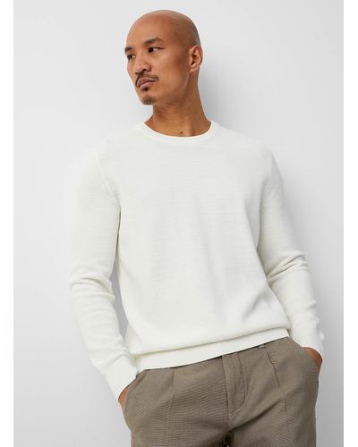 Marc O' Polo Minimalist Piqué Knit Sweater - White