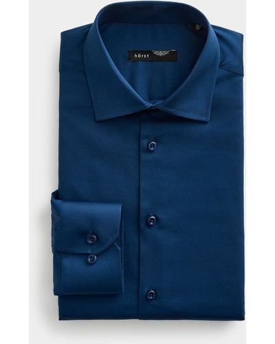 Horst Stretch Solid Shirt Slim Fit - Blue