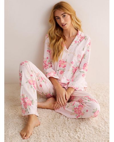 Ralph Lauren Painterly Bouquet Pajama Set - Pink