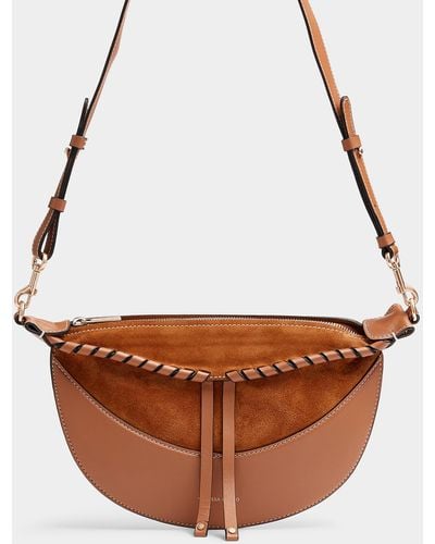 Vanessa Bruno Lou Leather And Suede Belt Bag - Brown
