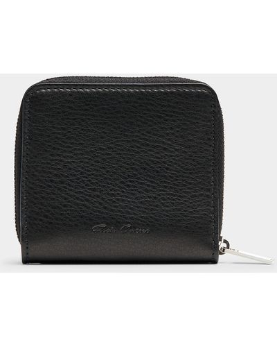 Rick Owens Grained Leather Zippered Wallet - Black