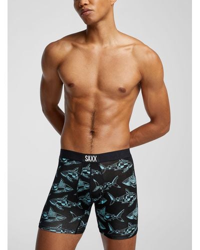 Saxx Underwear Co. Erik Abel Sharks Boxer Brief Vibe - Blue