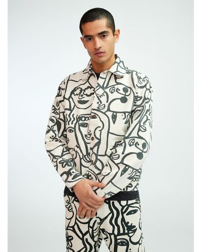 Olow Ovada Printed Twill Jacket - White