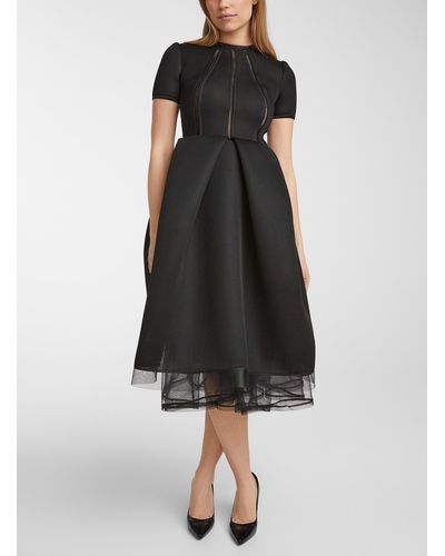 Denis Gagnon Waffled Fitted Dress - Black