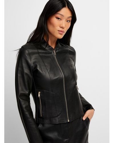 Lamarque Chapin Genuine Leather Reversible Jacket - Black