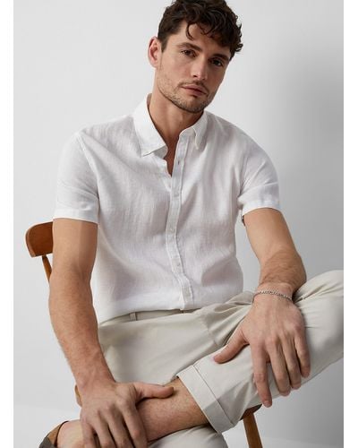 Michael Kors Minimalist Pure Linen Shirt - Grey