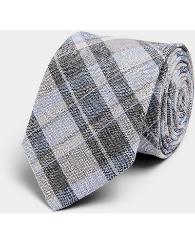 Olymp Woven Check Tie - Gray