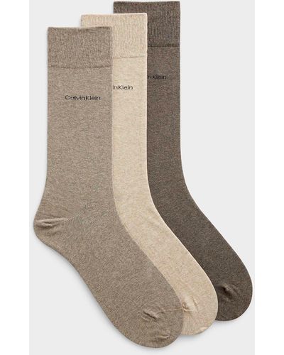 Calvin Klein Fine Knit Solid Socks 3 - Natural