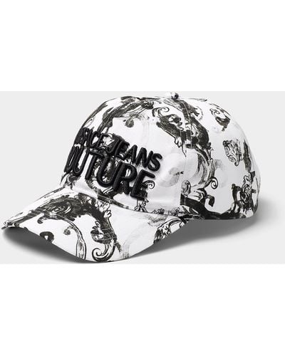 Versace Watercolour Couture Embroidered Cap - White