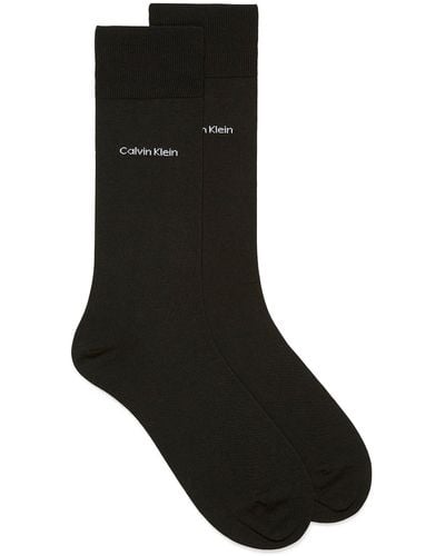 Calvin Klein Egyptian Cotton Heather Dress Socks - Black
