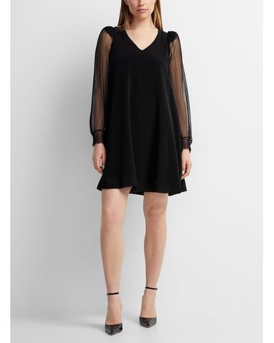 Denis Gagnon Tulle Sleeve Mini Dress - Black