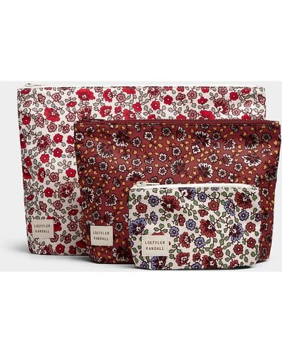 Loeffler Randall Murphy Floral Pouches Set Of 3 - Red