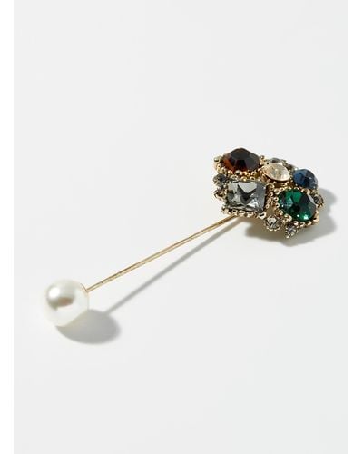 Le 31 Colourful Crystal And Pearl Pin - White