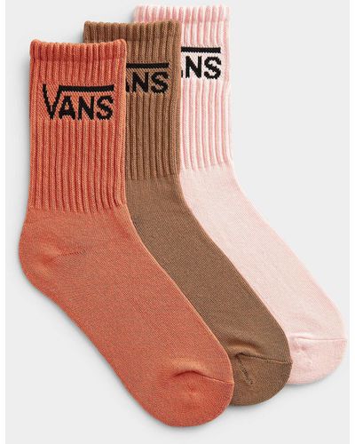 Vans Signature Ribbed Socks Set Of 3 - Brown