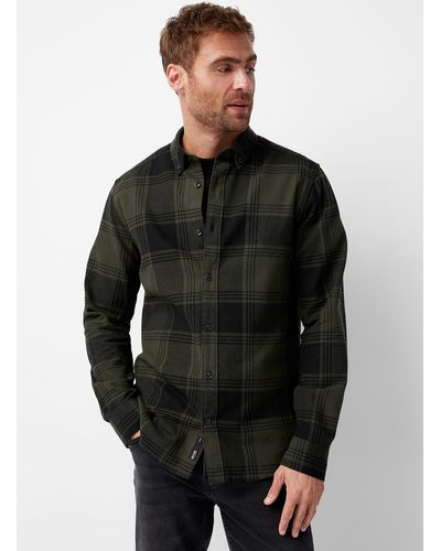 Only & Sons Graphic Check Flannel Shirt - Black