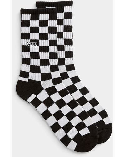 Vans Checkerboard Ribbed Socks - Black