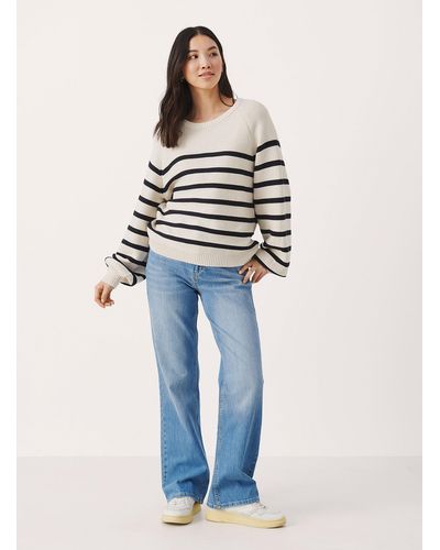 Part Two Saya Reverse Stripes Sweater - Blue